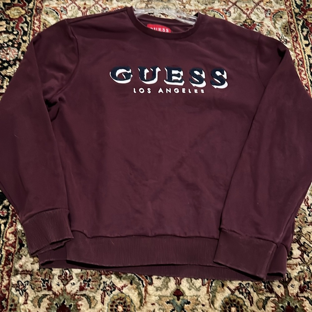 Guess Burgundy Logo Sweatshirt Vintage Size XL
